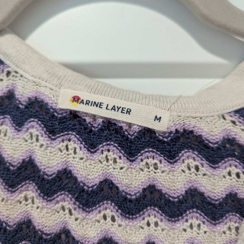 Marine Layer Spencer Sweater Polo - Cool Wave - Size M - Picture 5 of 5